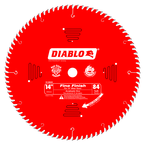 DIABLO D1484X 14 in. x 84 Tooth Fine Finish Wood Cutting Saw Blade