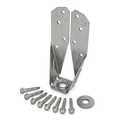Simpson Strong-Tie DTT2SS-SDS2.5 Deck Tension Tie with 2.5" SDS Screws - Stainless Steel