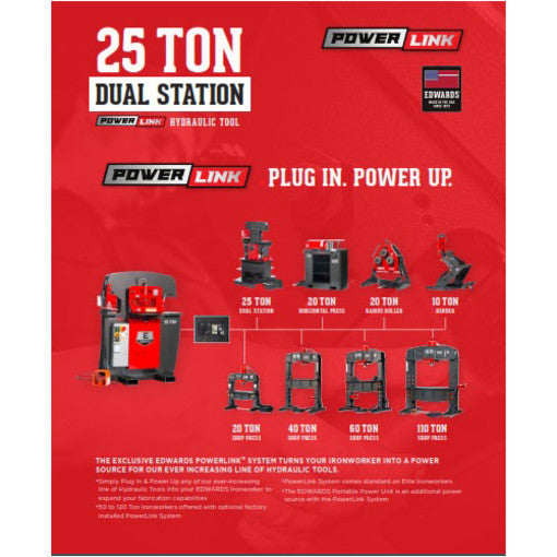 Edwards HAT2510 25 Ton Dual Station and Portable Power Unit 1 Phase 230 Volt