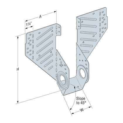 Simpson LSSR210-2Z Field-Adjustable Rafter Hanger for Double 2x, Zmax