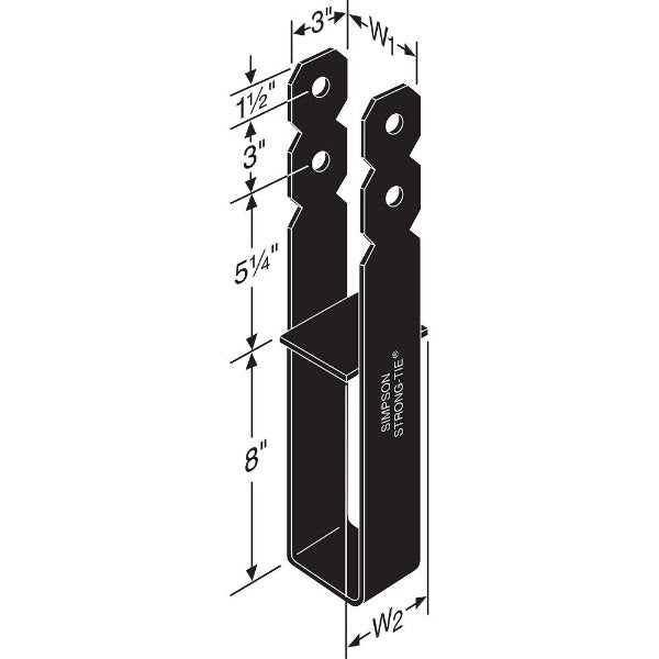 Simpson Strong-Tie OCB88 8 x 8 Ornamental Column Base Black Powder Coated