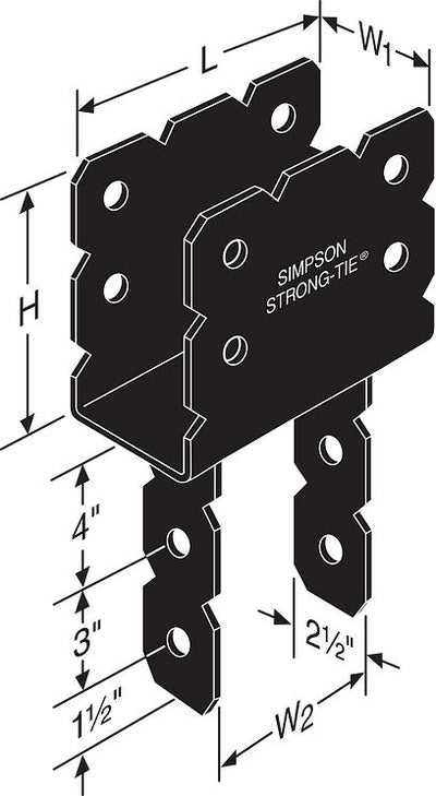 Simpson Strong-Tie OCC44 4 x 4 Ornamental Column Cap Black Powder Coated