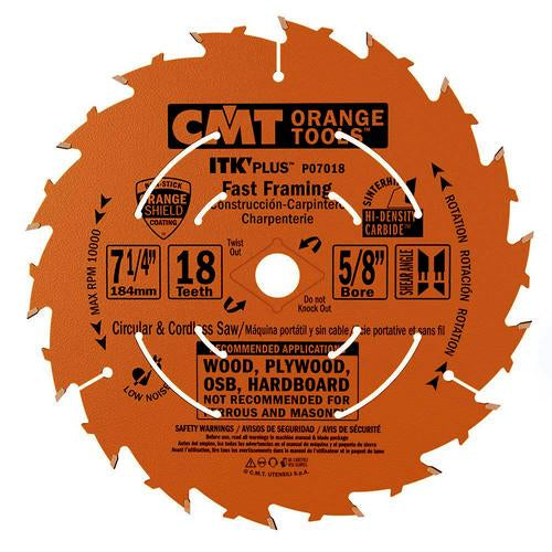 CMT P07018-X10 ITK-Plus Fast Framing Blade 7-1/4 x 18 x 5/8 inch Pack of 10
