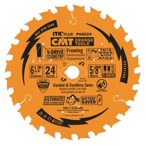 CMT P07524-X10 Saw Blade ITK-Plus V-Drive Framing 7-1/4 x T24 Pack of 10