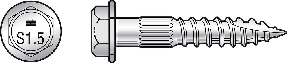 Simpson Strong-Drive SDS25112SS 1/4" x 1-1/2" 316 Stainless Steel, SDS Heavy-Duty Connector Screw, Exterior Wood Screw