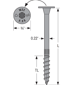 Simpson Strong-Tie SDW22300MB 3" Structural Wood Screw Interior 250ct