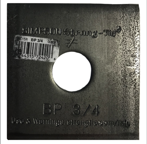 Simpson Strong-Tie BP 3/4 Bolt Dia. 2-3/4" x 2-3/4" Bearing Plate