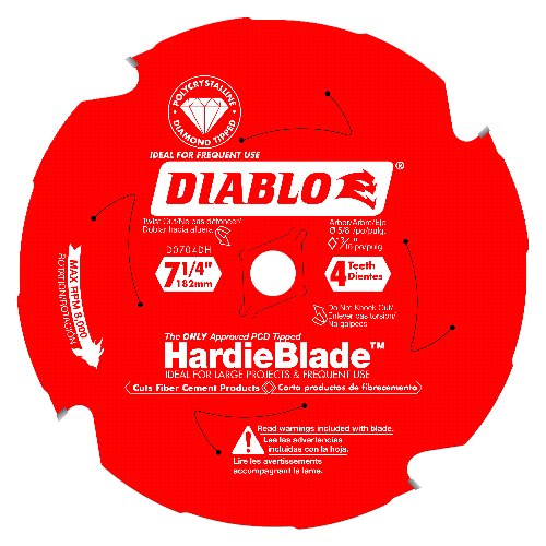 Diablo D0704DH HARDIEBLADE 7-1/4 in. x 4 Tooth Fiber Cement