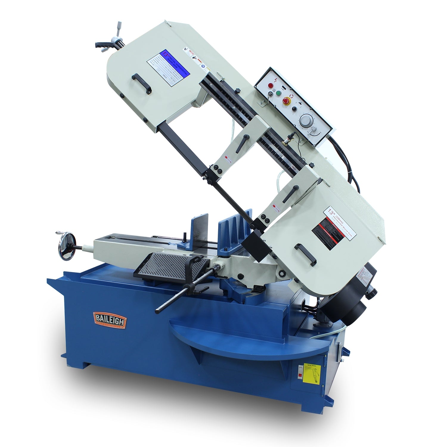 Baileigh BS-330M 220 Volt 3 Phase Metal Cutting Band Saw Mitering Vice and Head 1-1/4" Blade Width