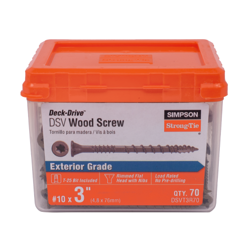 Simpson DSVT3 #10 X 3" Deck-Drive DSV Wood Screw, Tan, T25