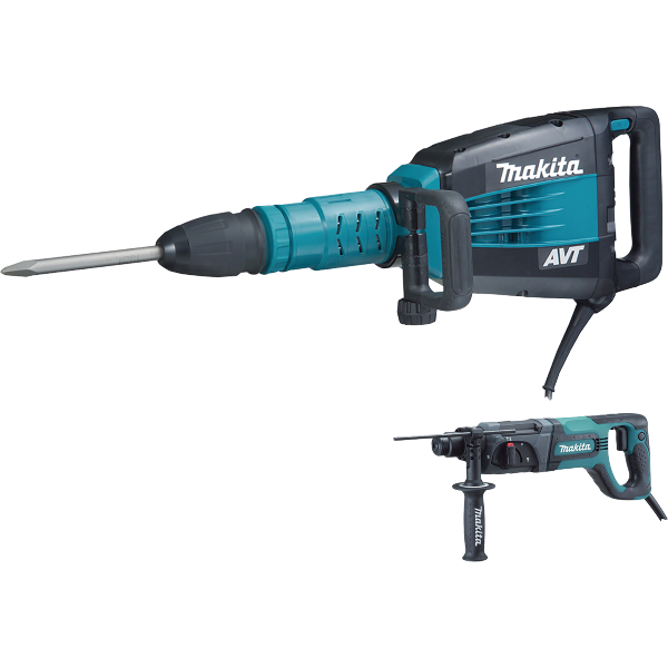 Makita HM1214CX 14 Amp 27 lbs. AVT SDS-MAX Demolition Hammer with Free 1 in. SDS-Plus Rotary Hammer (HR2475)