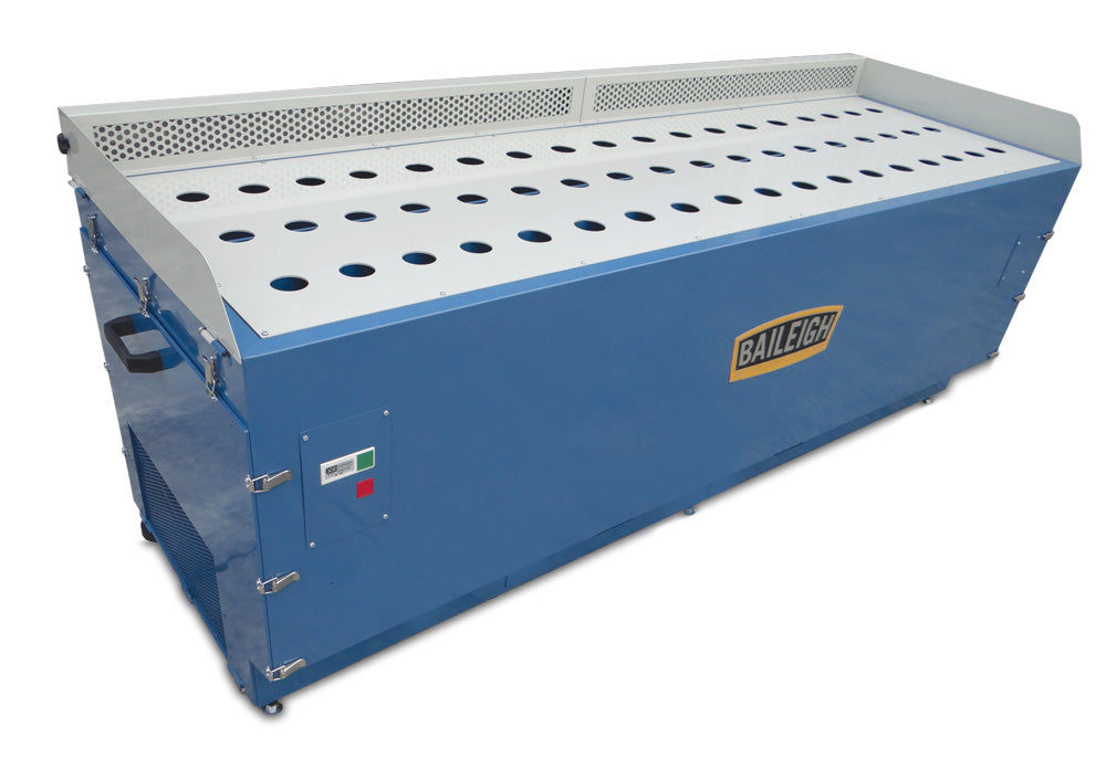 Baileigh DDTM-8024; 220V 1 Phase Metal Down Draft Table, Includes two 1hp Motors and Fire Resistant Filter, 1950 CFMx2