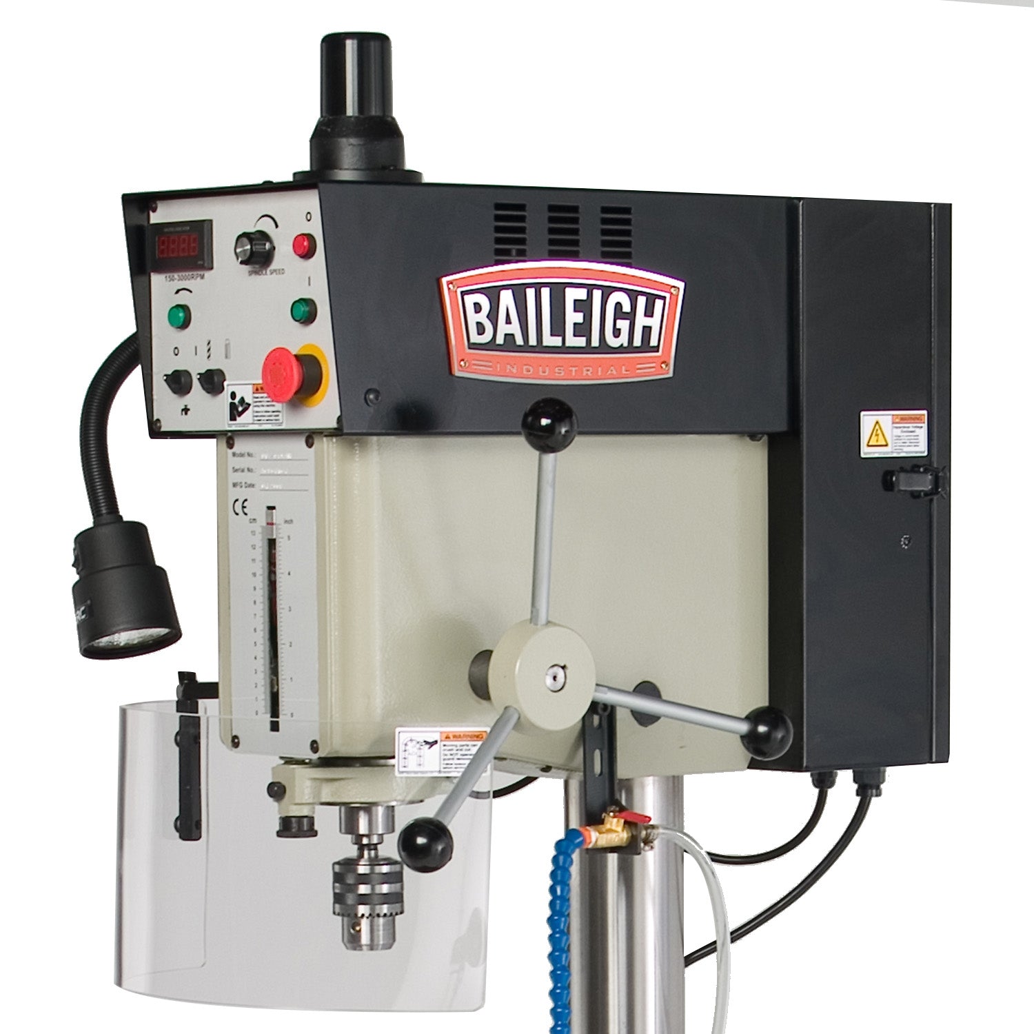 Baileigh DP-1000VS 220V 1 Phase Inverter Driven Drill PressManual Feed 1" Mild Steel Drilling Capacity