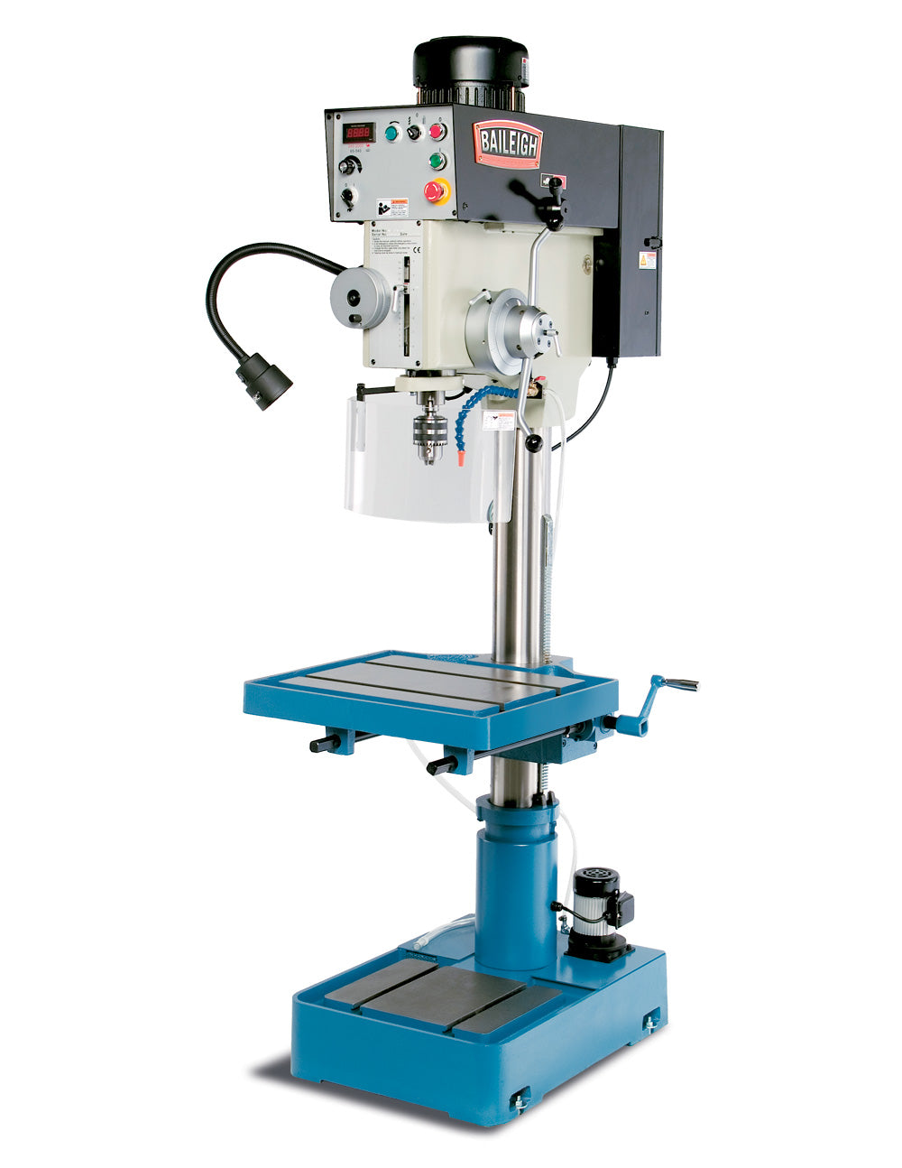 Baileigh DP-1500VS 220V 1 Phase Inverter Driven Drill Press3 Speed Power Down Feed 1-1/2" Mild Steel Capacity