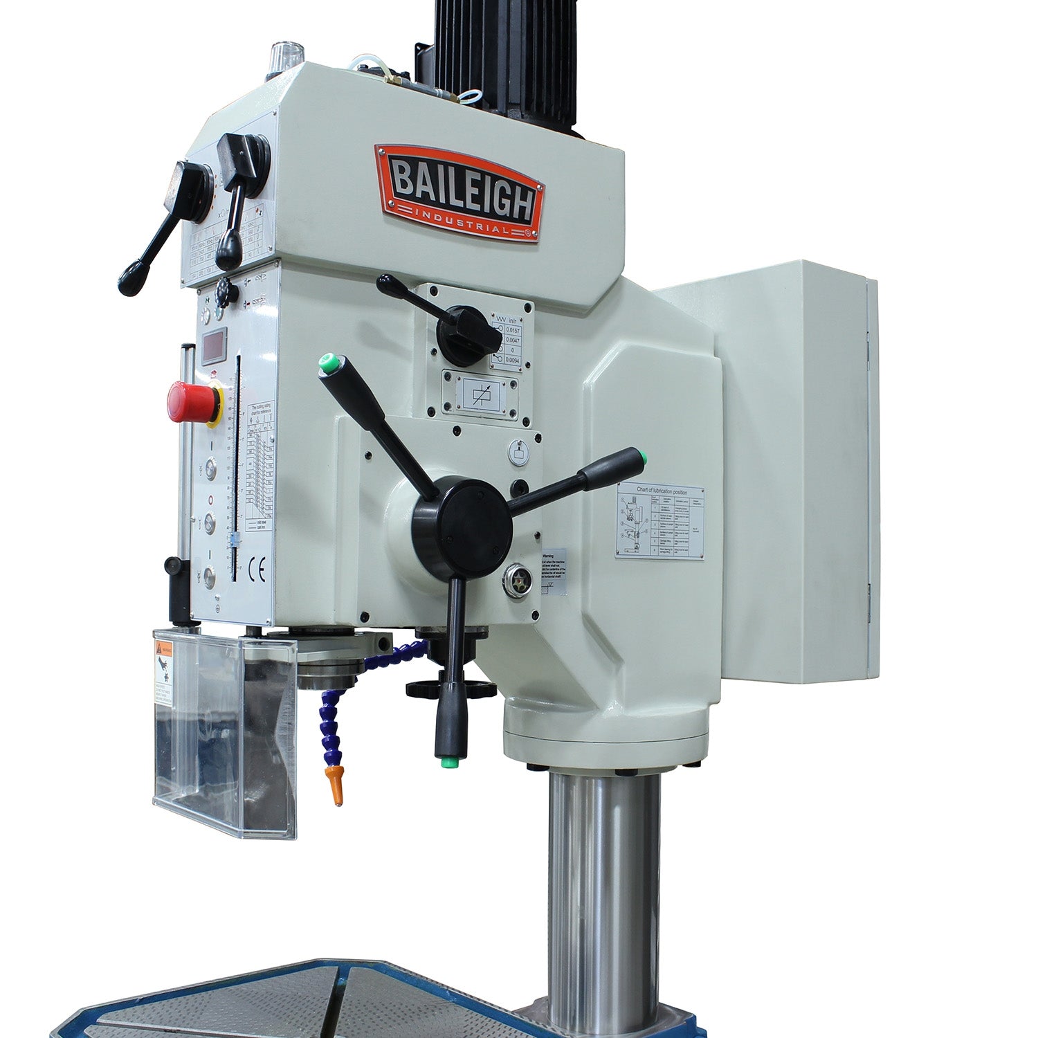 Baileigh DP-1850G 220V 3 Phase Gear Driven Drill Press Power Feed, Coolant System, MT4 Spindle