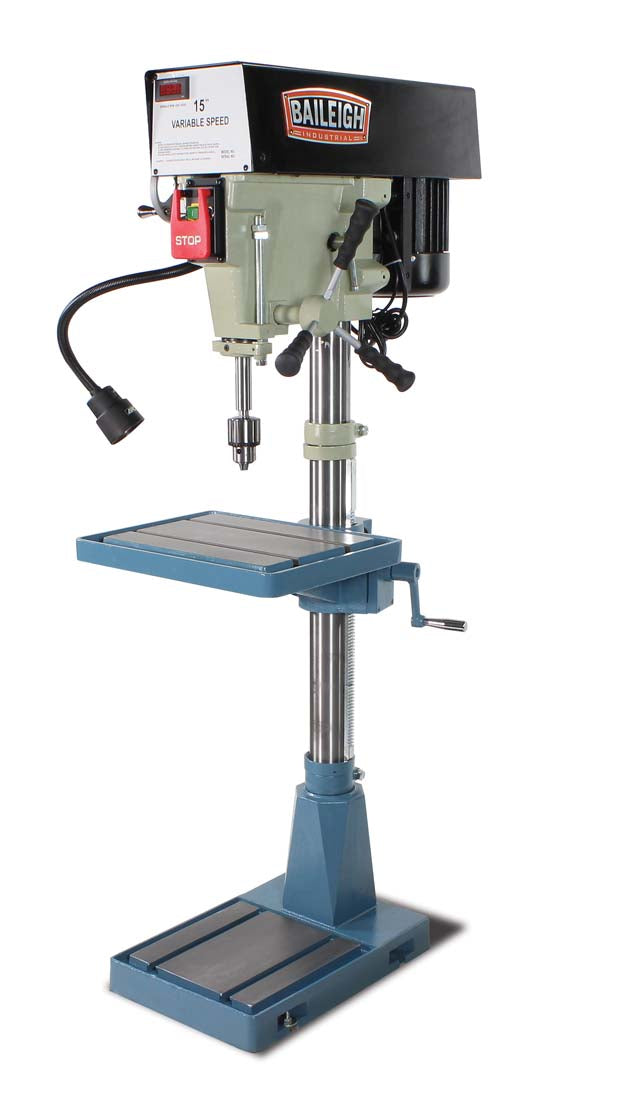 Baileigh DP-15VSF 110/220V Single Phase (Prewired 110) 15" Variable Speed Floor Drill Press