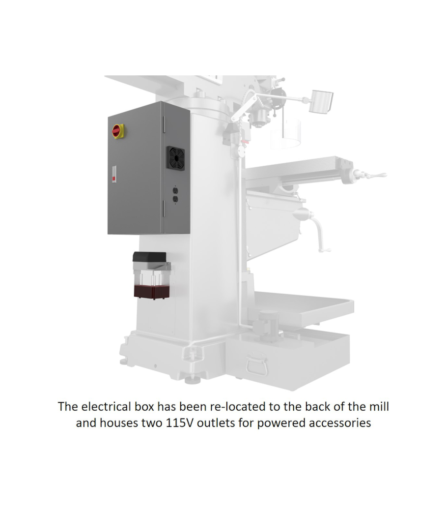 JET JTM-1050EVS2/230 Mill With 3-Axis Acu-Rite 303 DRO (Knee) With X, Y and Z-Axis Powerfeeds and Air Powered Draw Bar - 690680