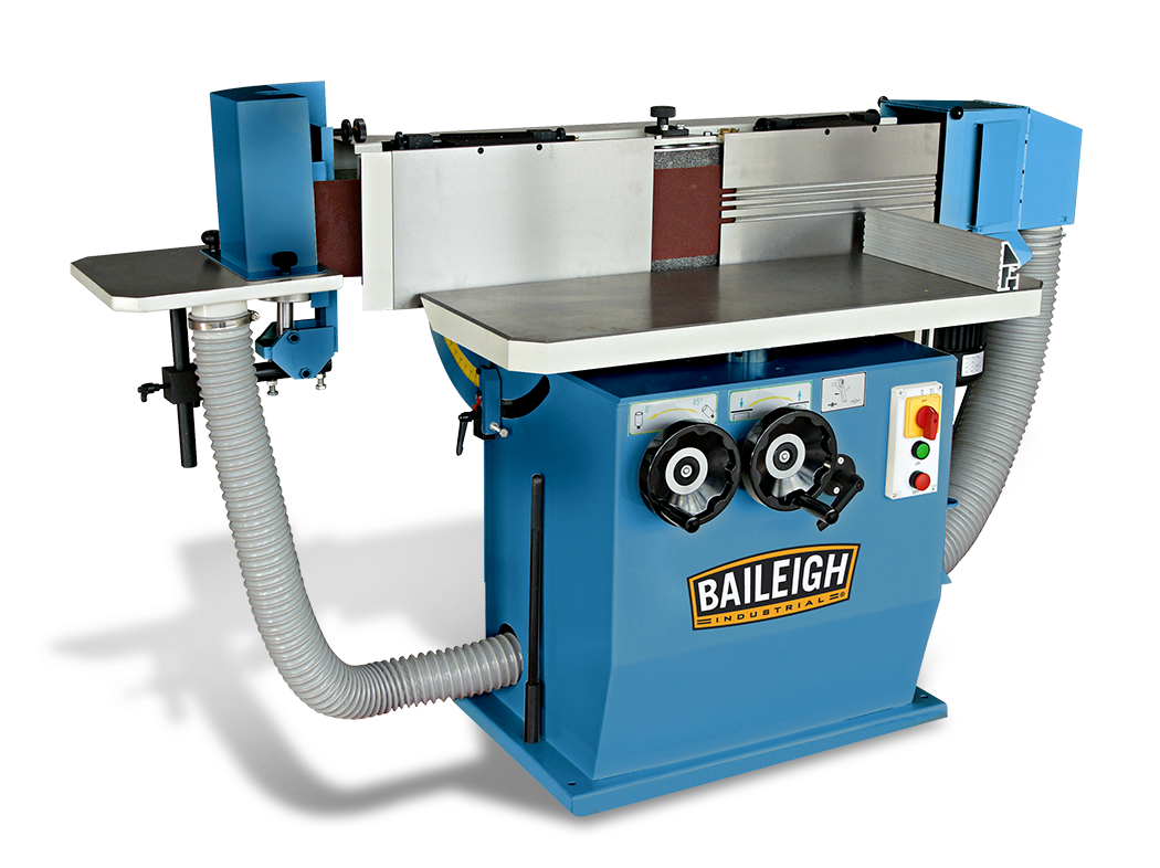Baileigh ES-8120 220V Three Phase Edge Sander, 6" x 120" Belt Size, Can Sand Vertical, Horizontal, or at 45 Degrees