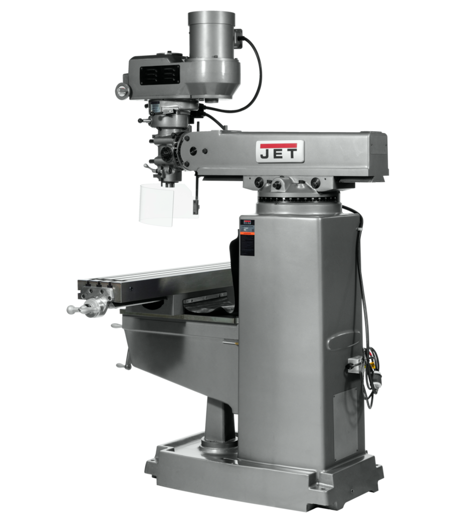 JET JTM-1050VS2 Mill With 3-Axis Newall DP700 DRO (Quill) With X, Y and Z-Axis Powerfeeds And Power Draw Bar - 690234