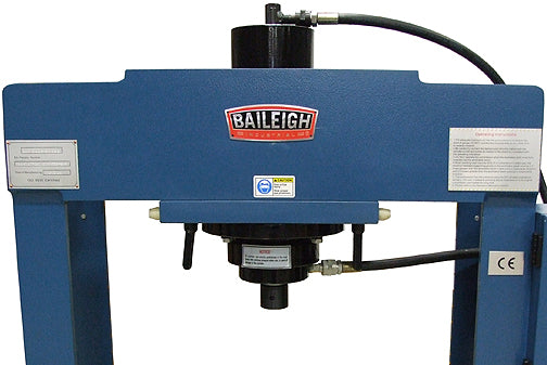 Baileigh HSP-30M 220V 1 Phase 30 Ton Hydraulic H-Frame Press, 9.5" Stoke