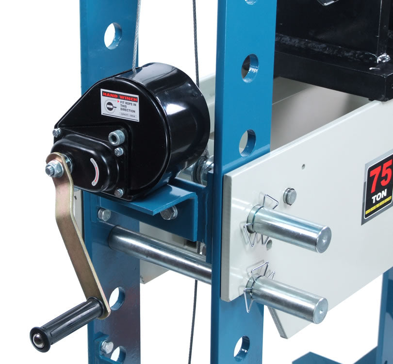 Baileigh HSP-75A 75 Ton Air/Hand Operated H-Frame Press, 9-3/4" Stoke, CE Approved