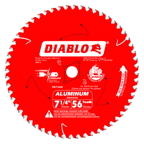 Diablo D0756N 7-1/4 in. x 56 Tooth Thick Aluminum Cutting Saw Blade