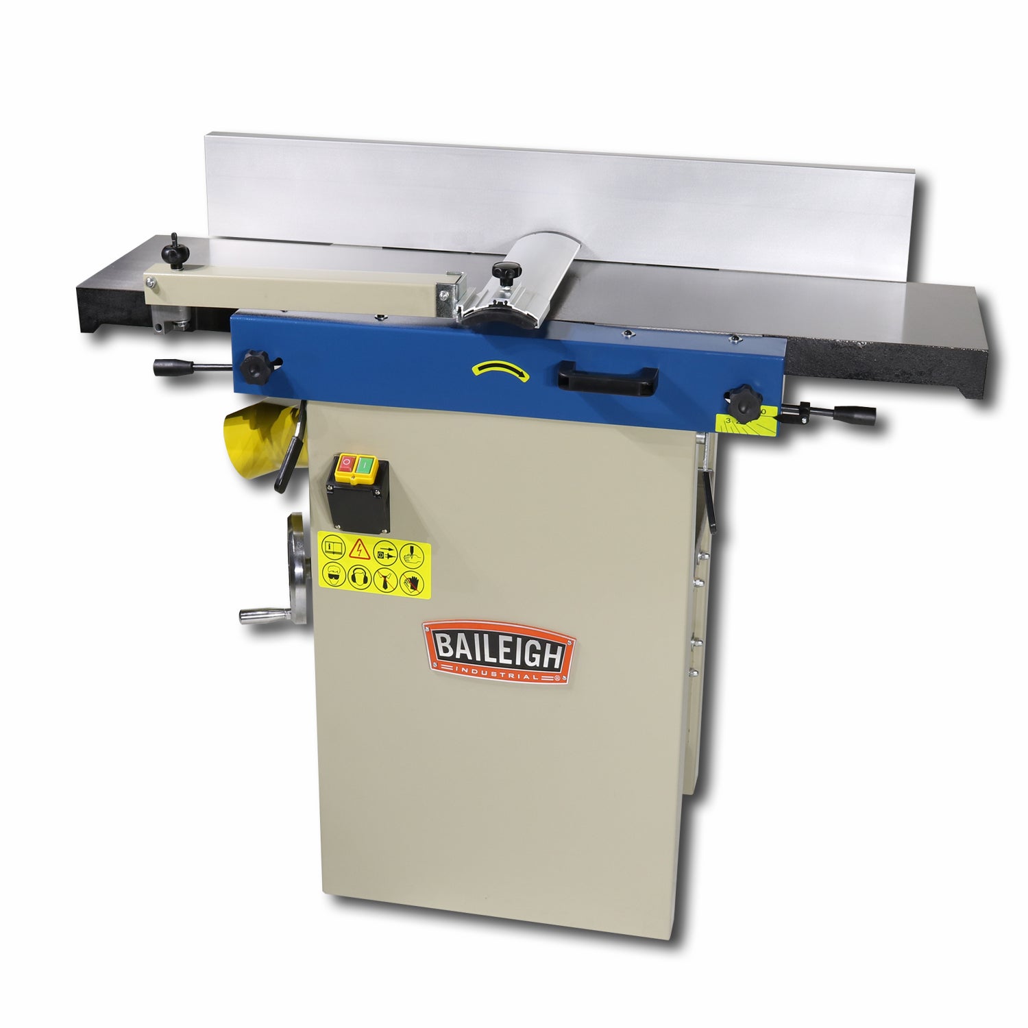Baileigh JP-1250-1.0 220V 1 Phase 3hp 12" Industrial Jointer/Planer w/ 5 Groove Helical Insert Cutter