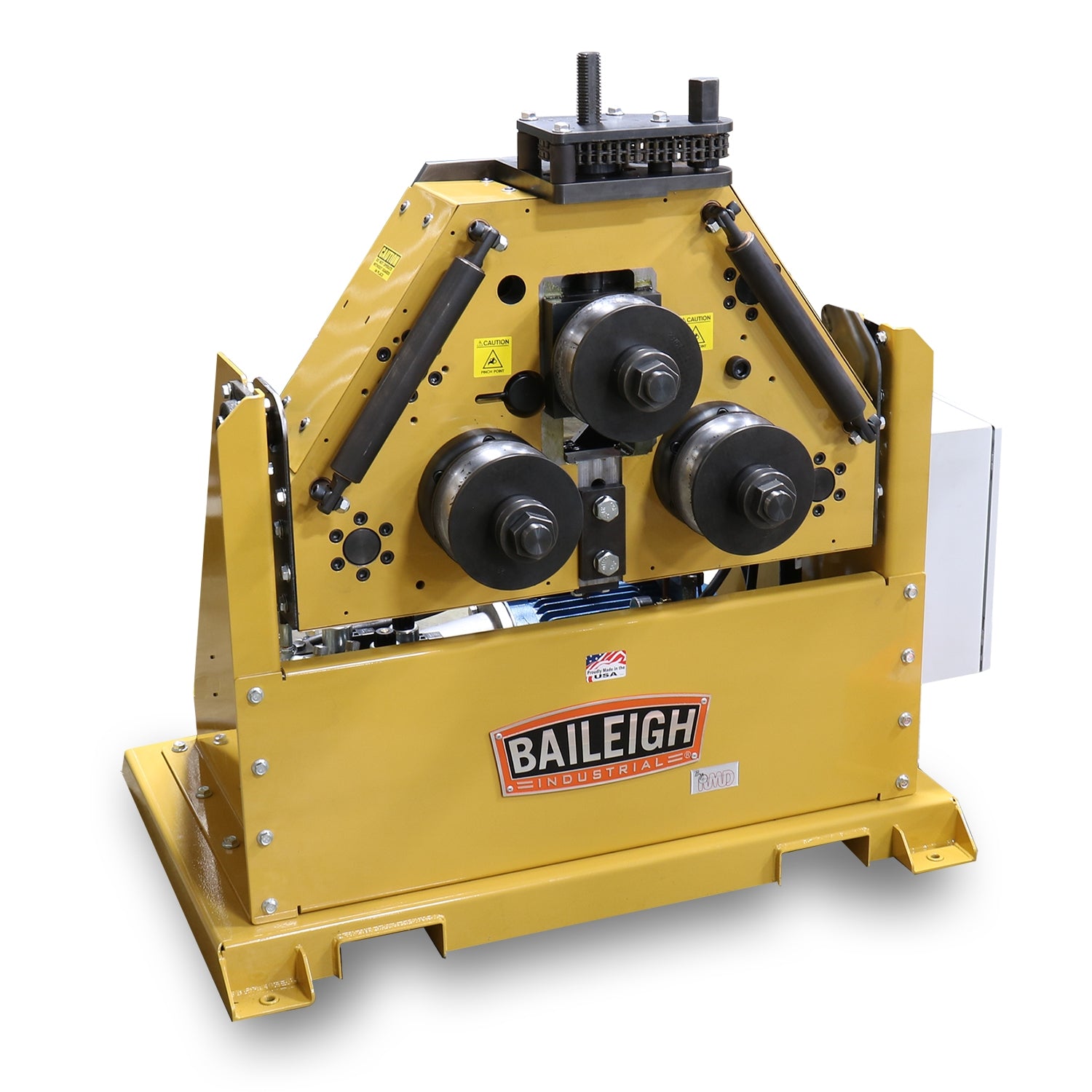 Baileigh R-M60-HD 220V 1 Phase Roll Bender with Hydraulic Drive, Manual Top Roll and Tilt 2" Shedule 40 Capacity