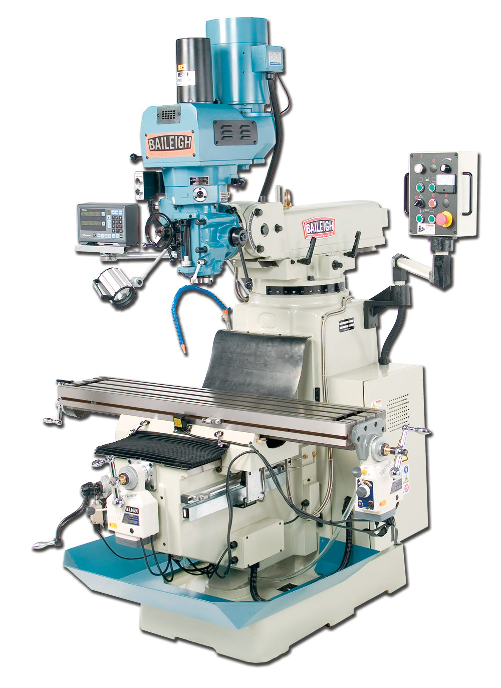 Baileigh VM-1054-3 220V 3 Phase Variable Speed Vertical Milling Machine with Rigid Head 10" x 54" Table