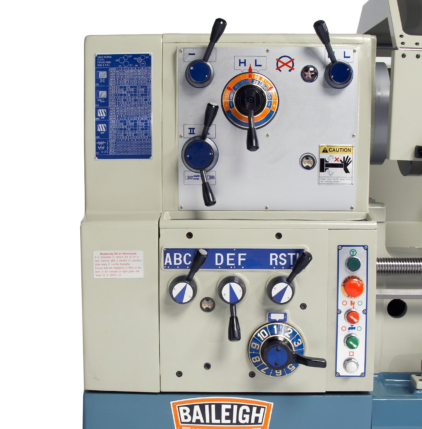 Baileigh PL-2080 220V 3 Phase 15 HP Precision Lathe, 20" Swing 80" Length 3-1/8" Bore
