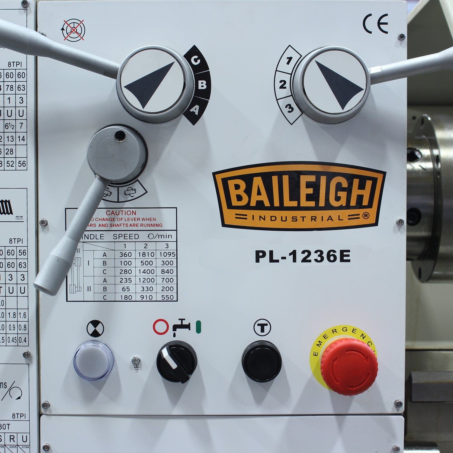 Baileigh PL-1236E-1.0 220V 1 Phase Lathe, 12" Swing 36" Length