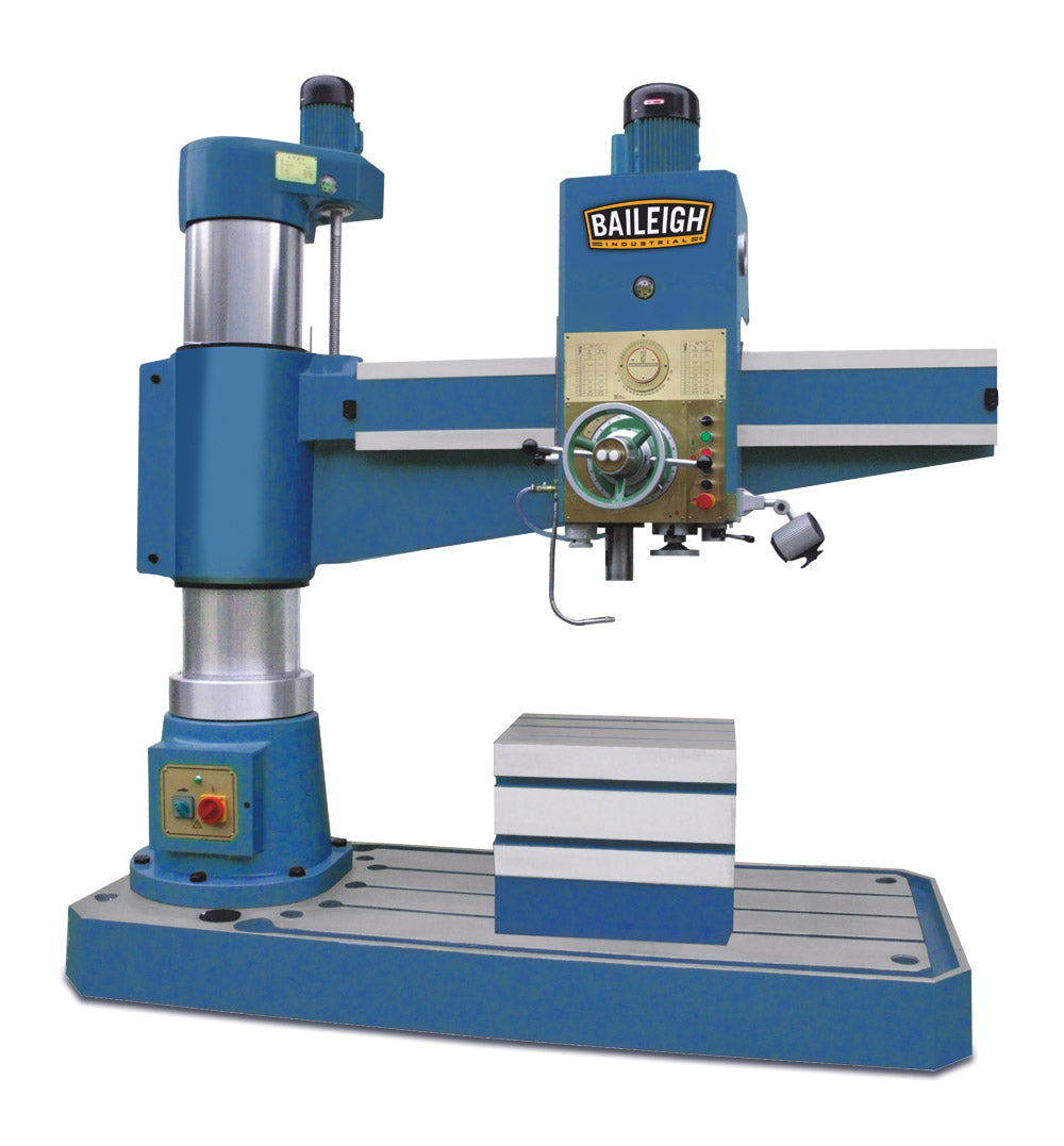 Baileigh RD-1600H 220V 3 Phase Hydraulic Radial Drill, MT5 Spindle, Includes Quick and Tappinig Chuck