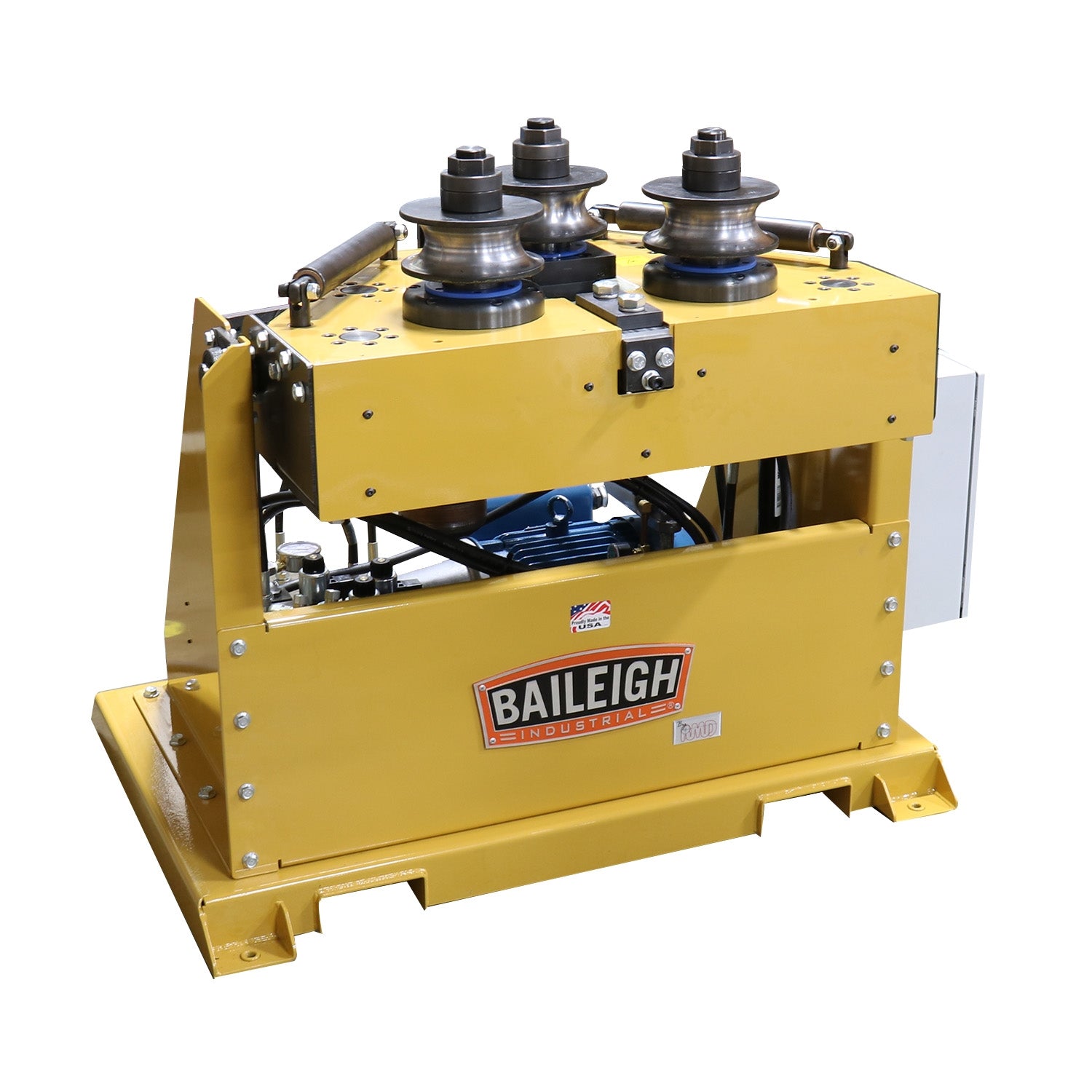 Baileigh R-M60-HD 220V 1 Phase Roll Bender with Hydraulic Drive, Manual Top Roll and Tilt 2" Shedule 40 Capacity