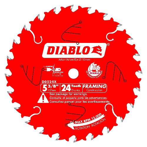 Diablo D0524X  5-3/8 in. x 24 Tooth Framing Trim Saw Blade
