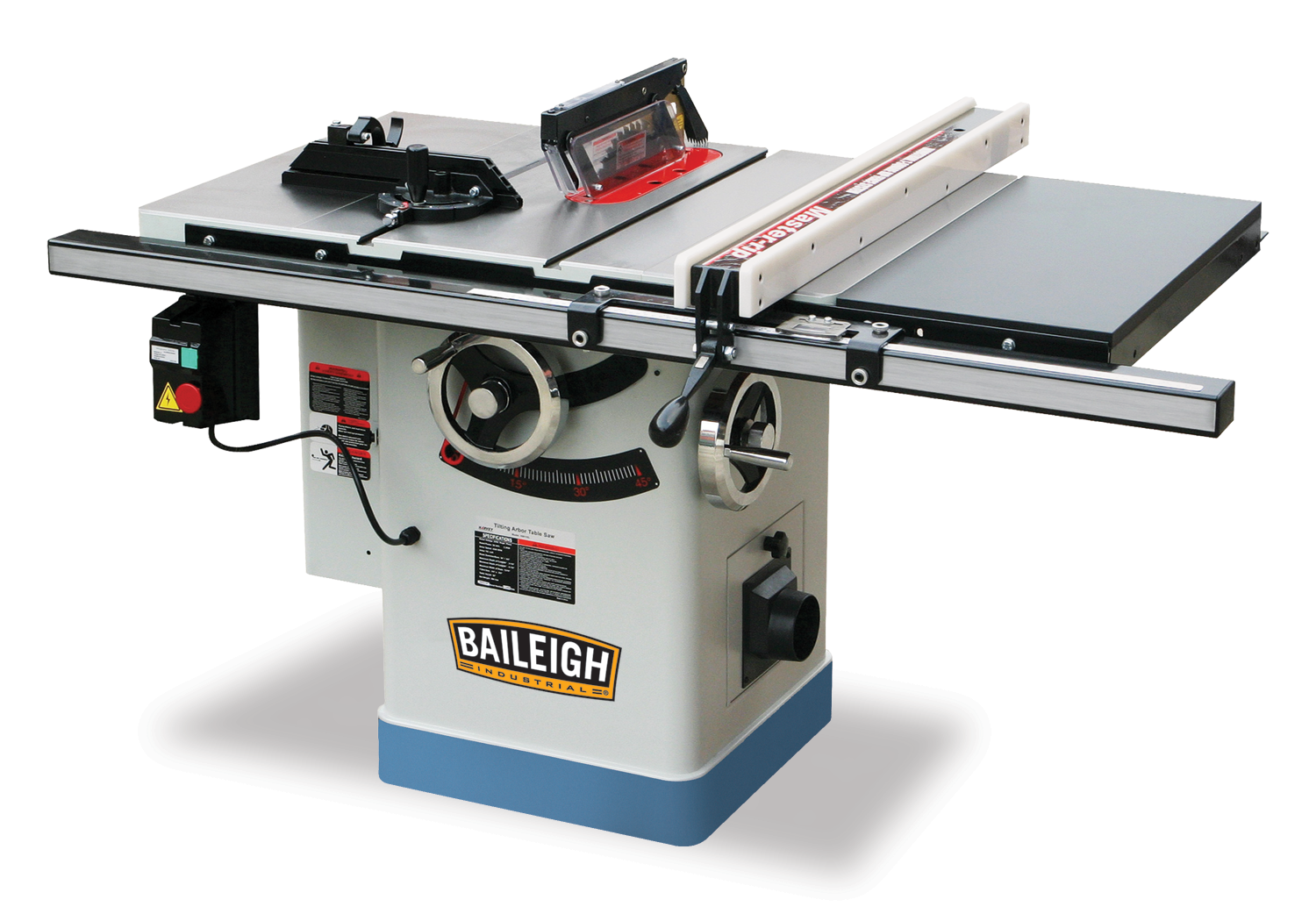 Baileigh TS-1040P-30-V2 3HP 220V 1 Phase, 10" Professional Cabinet Style Table Saw, 40" x 27" Table, 30" Max Rip Cut