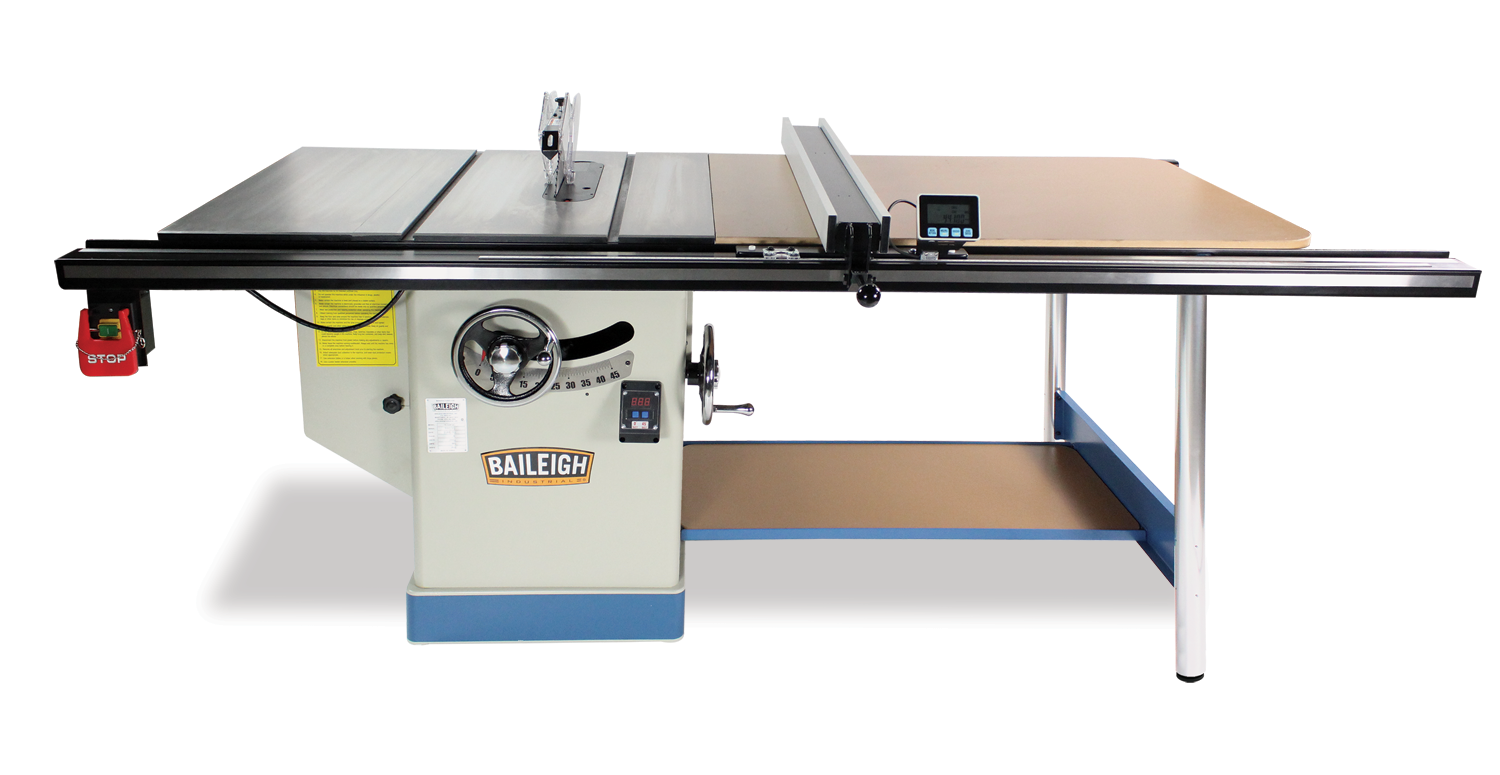 Baileigh TS-1248P-52 5HP 220V 1 Phase, 12" Professional Cabinet Style Table Saw, 48" x 30" Table, 52" Max Rip Cut