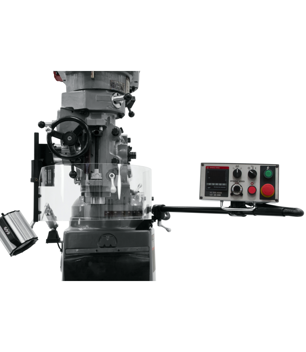 JET JTM-949EVS Mill With 3-Axis Newall DP700 DRO (Knee) With X-Axis Powerfeed and Air Powered Draw Bar